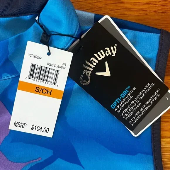 Callaway Opti-Dri Golf Dress Sleeveless Abstract Gradient Print Blue Small NWT - Picture 4 of 14